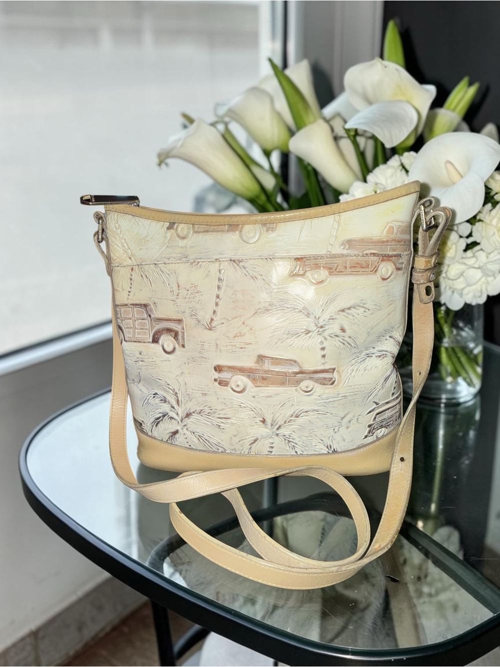 Rare & Hard to Find Genuine Brahmin Katie Crossbody in Copa Cabana Ivory